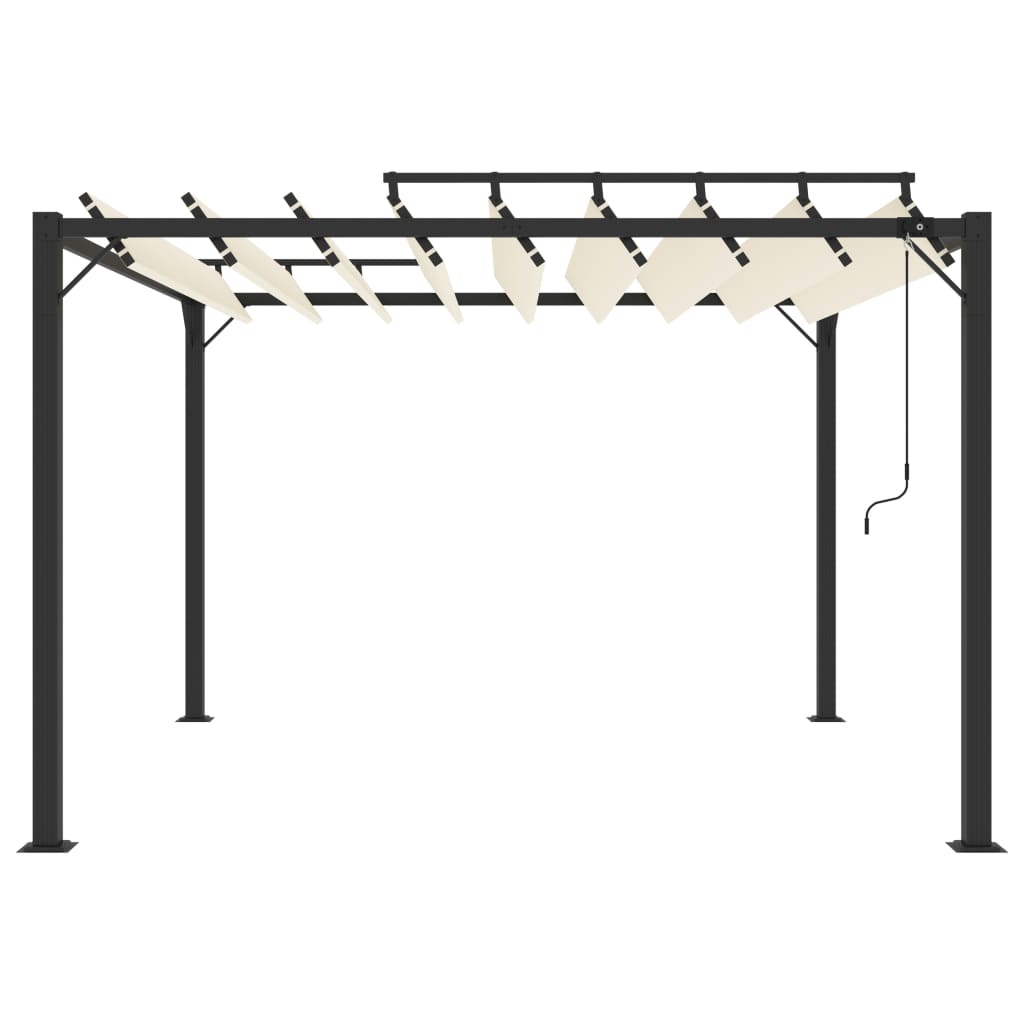 Pergola Mit Lamellendach Stoff Und Aluminium Creme