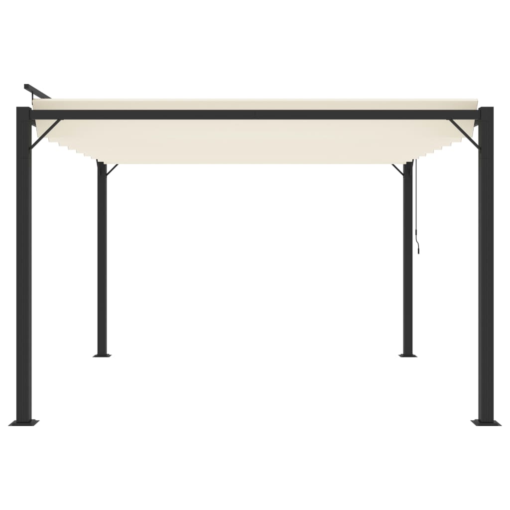Pergola Mit Lamellendach Stoff Und Aluminium Creme