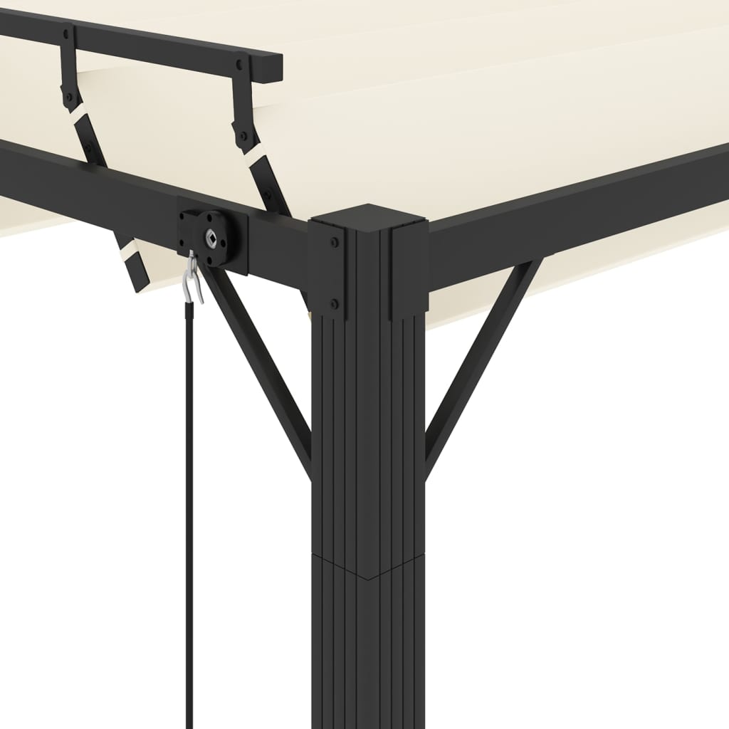 Pergola Mit Lamellendach Stoff Und Aluminium Creme