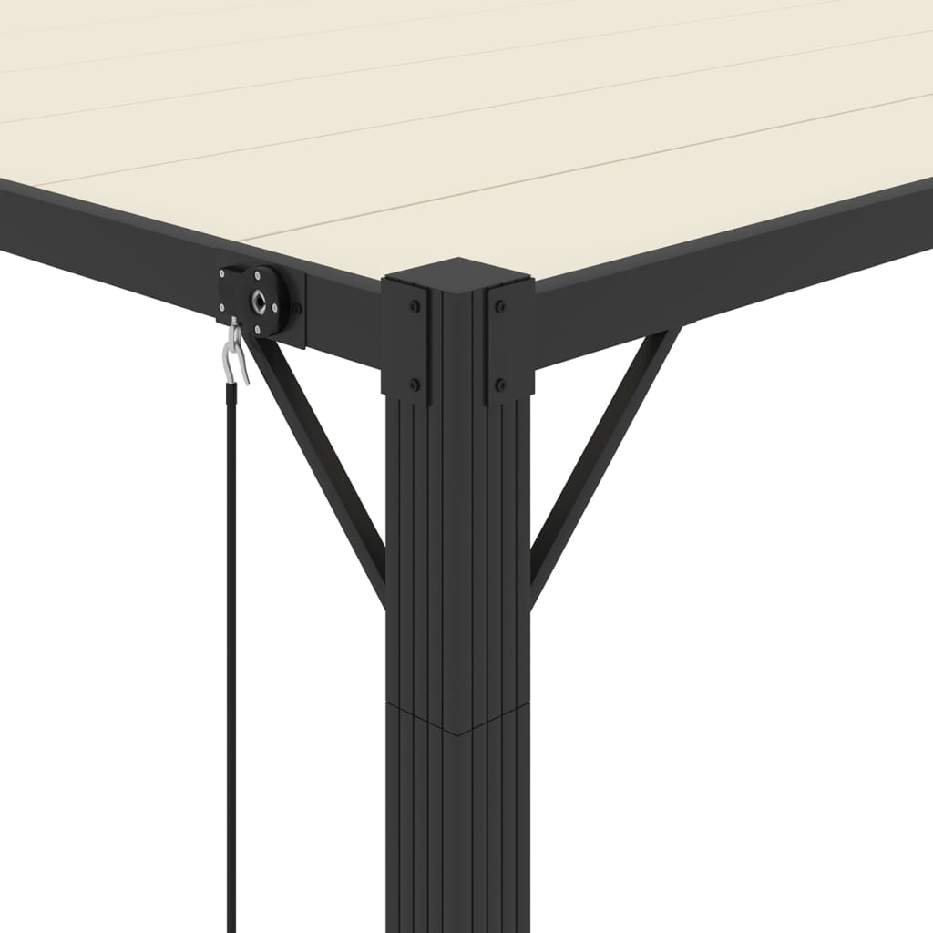 Pergola Mit Lamellendach Stoff Und Aluminium Creme