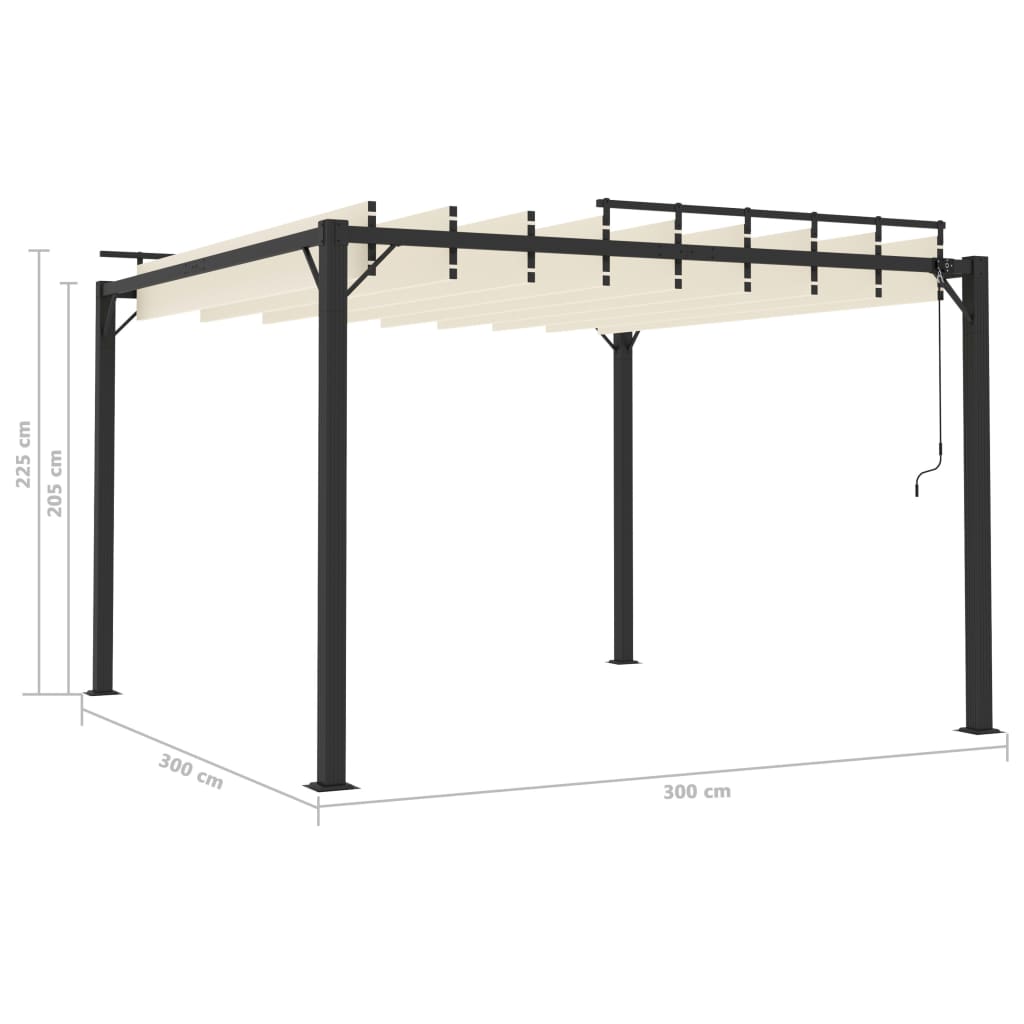 Pergola Mit Lamellendach Stoff Und Aluminium Creme