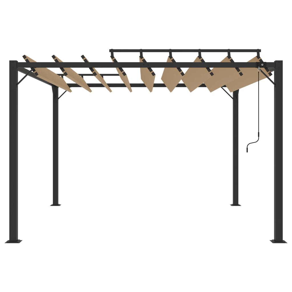 Pergola Mit Lamellendach Stoff Und Aluminium Taupe