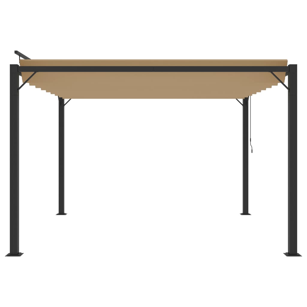 Pergola Mit Lamellendach Stoff Und Aluminium Taupe