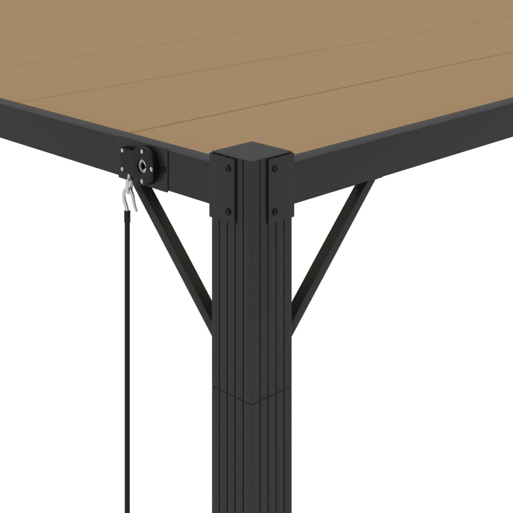 Pergola Mit Lamellendach Stoff Und Aluminium Taupe