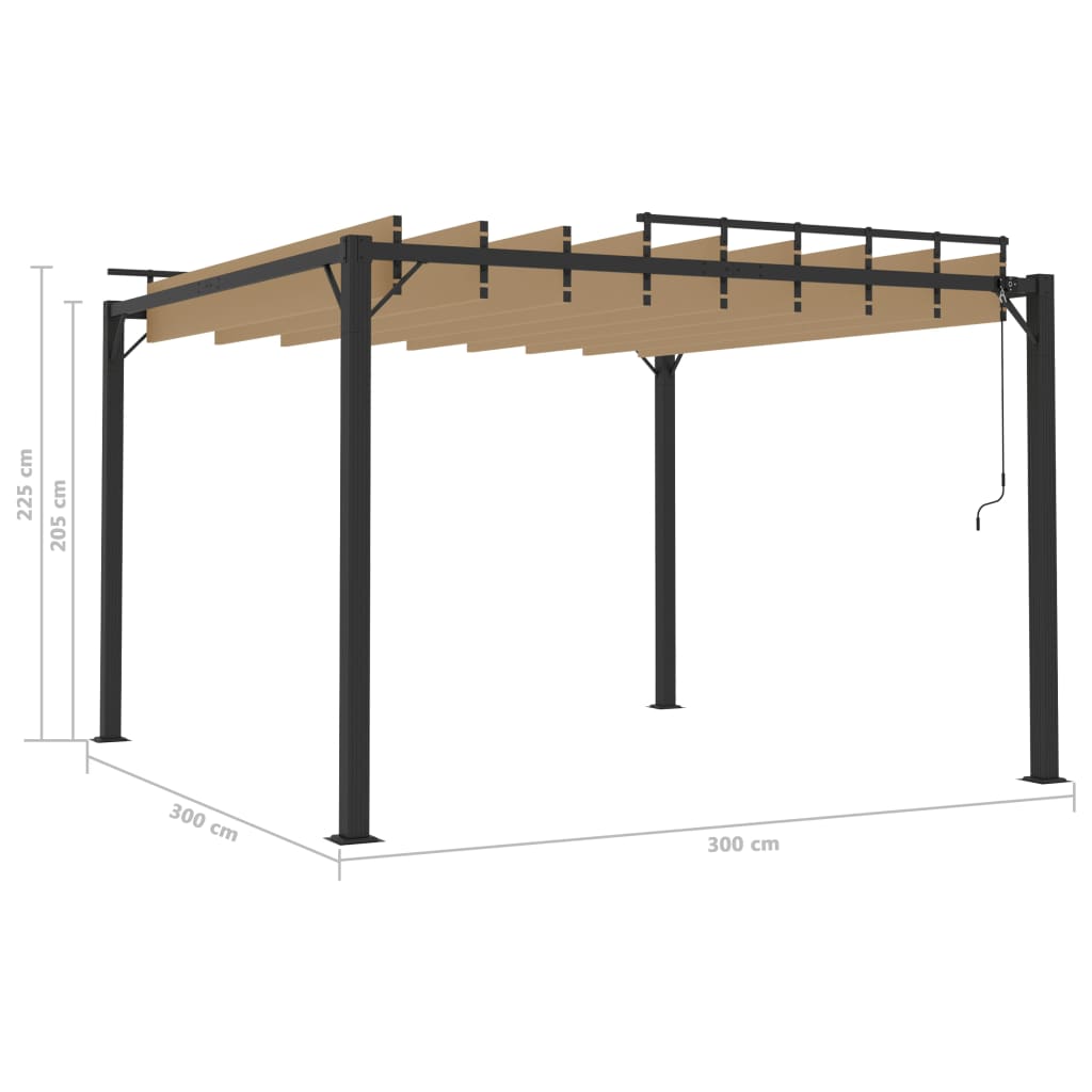 Pergola Mit Lamellendach Stoff Und Aluminium Taupe