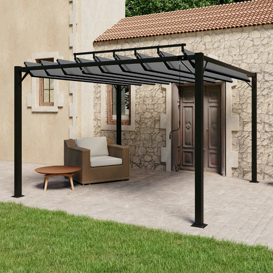 Pergola Mit Lamellendach Stoff Und Aluminium Anthrazit
