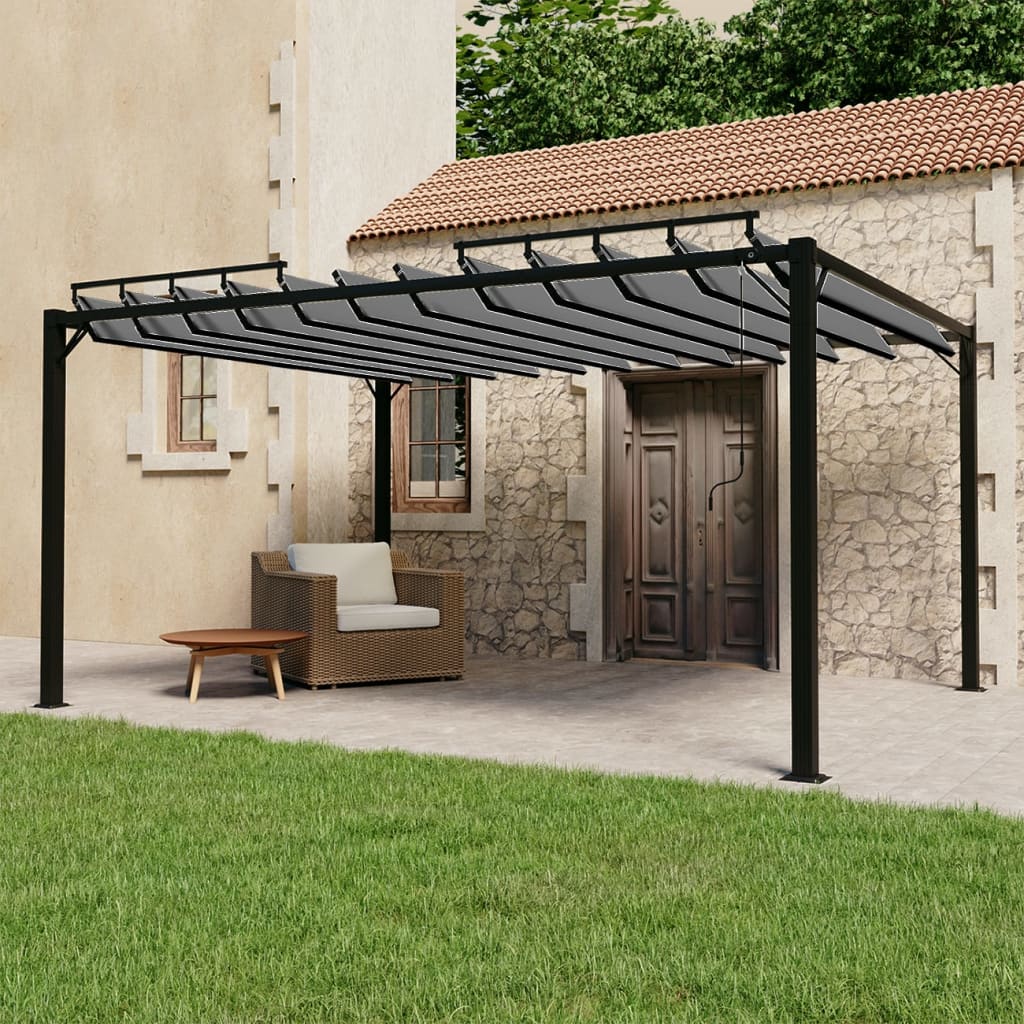 Pergola Mit Lamellendach Stoff Und Aluminium Anthrazit