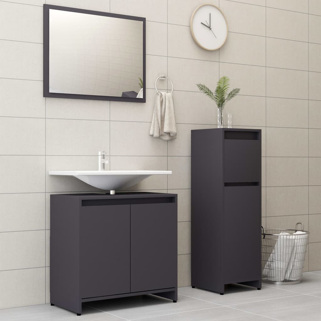 3-Tlg. Badmöbel-Set Holzwerkstoff