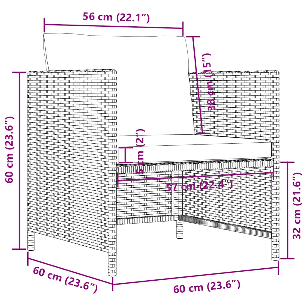 Gartensofa Mit Kissen Poly Rattan