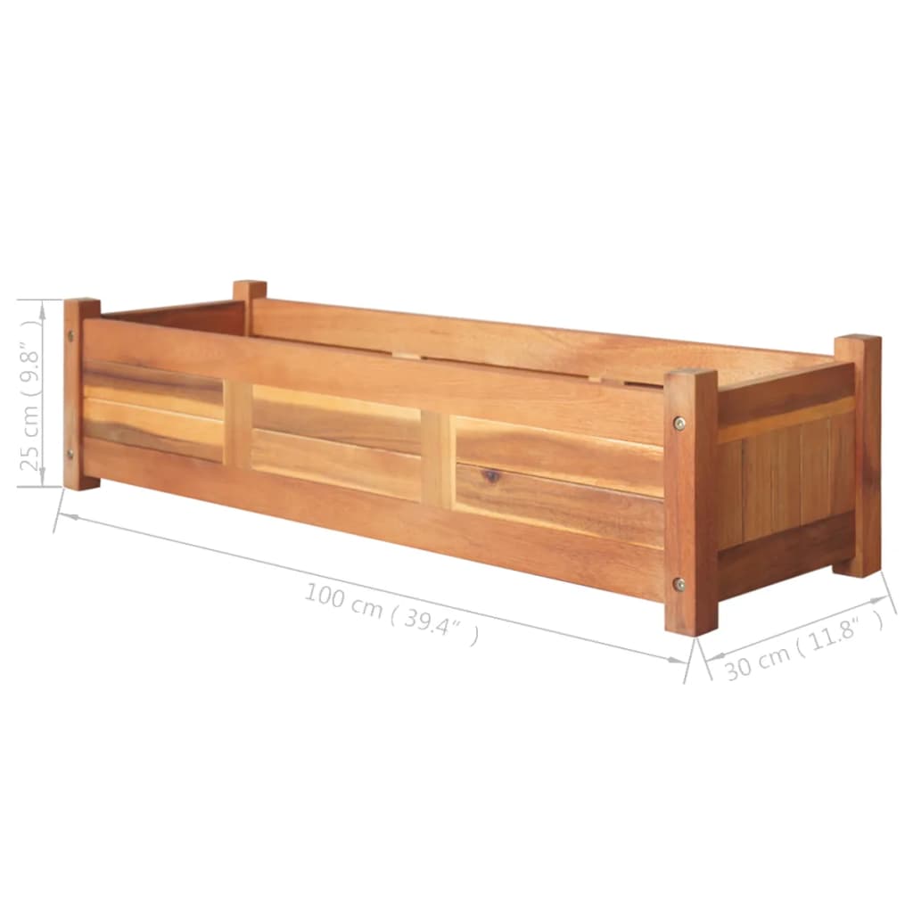 Garten-Hochbeete 2 Stk. Akazienholz 100X30X25 Cm