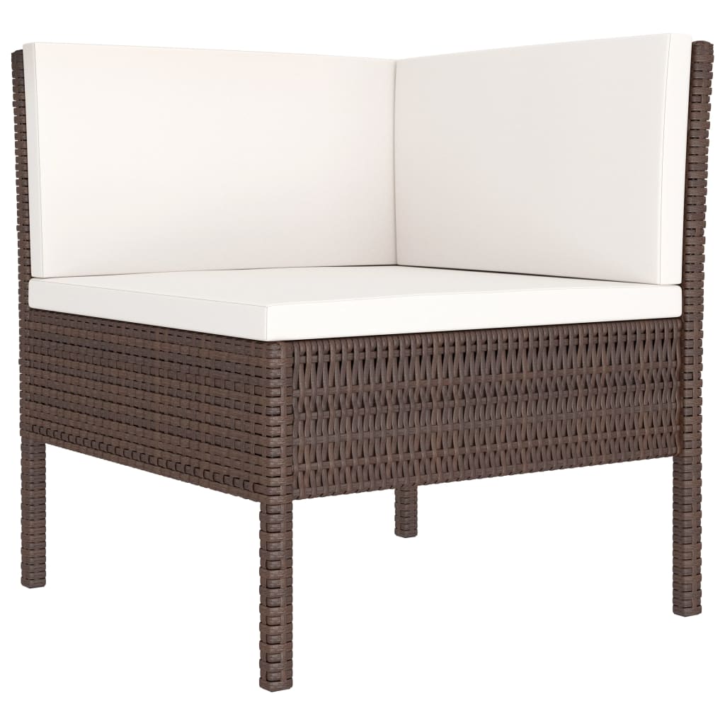 6-Tlg. Garten-Lounge-Set Mit Auflagen Poly Rattan