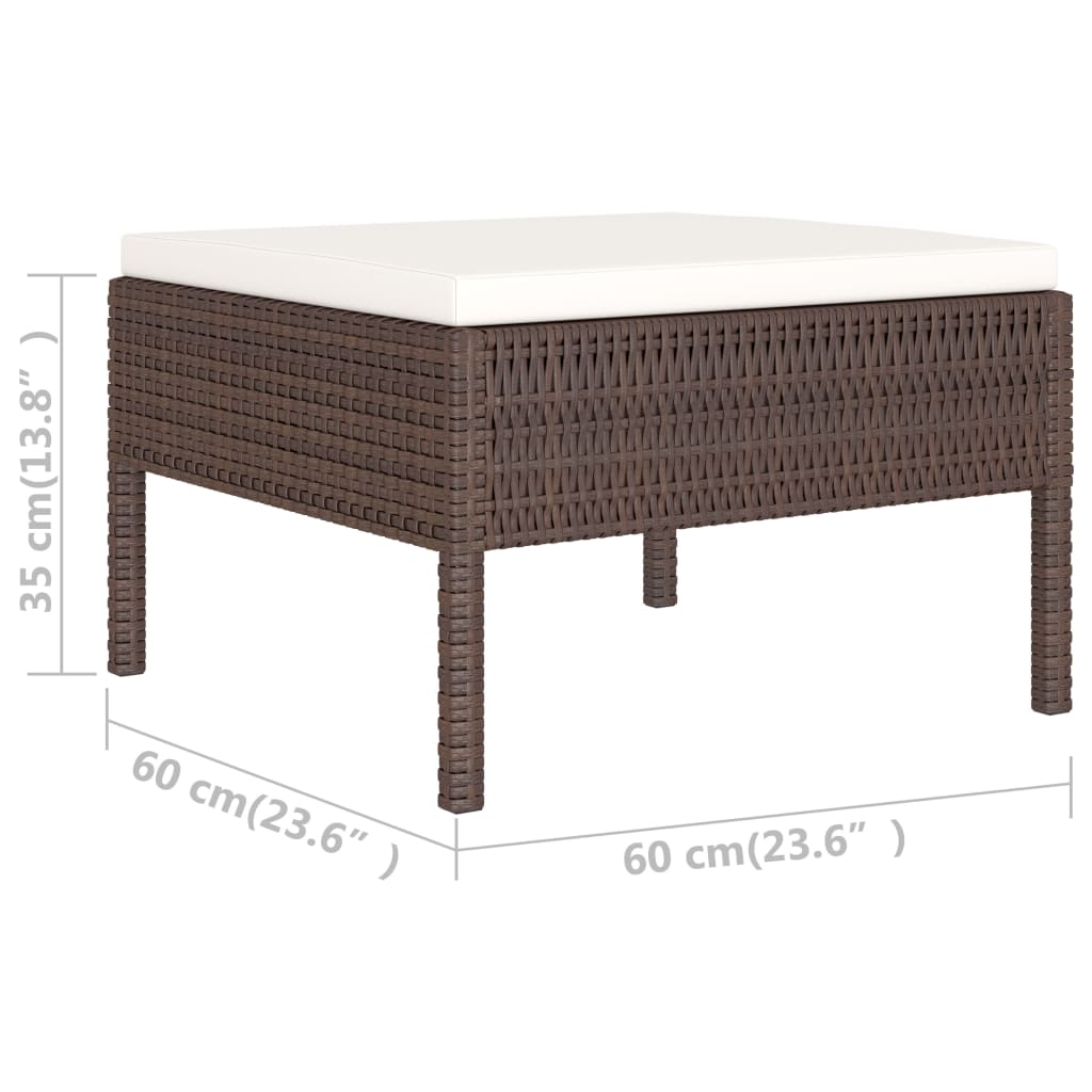 6-Tlg. Garten-Lounge-Set Mit Auflagen Poly Rattan