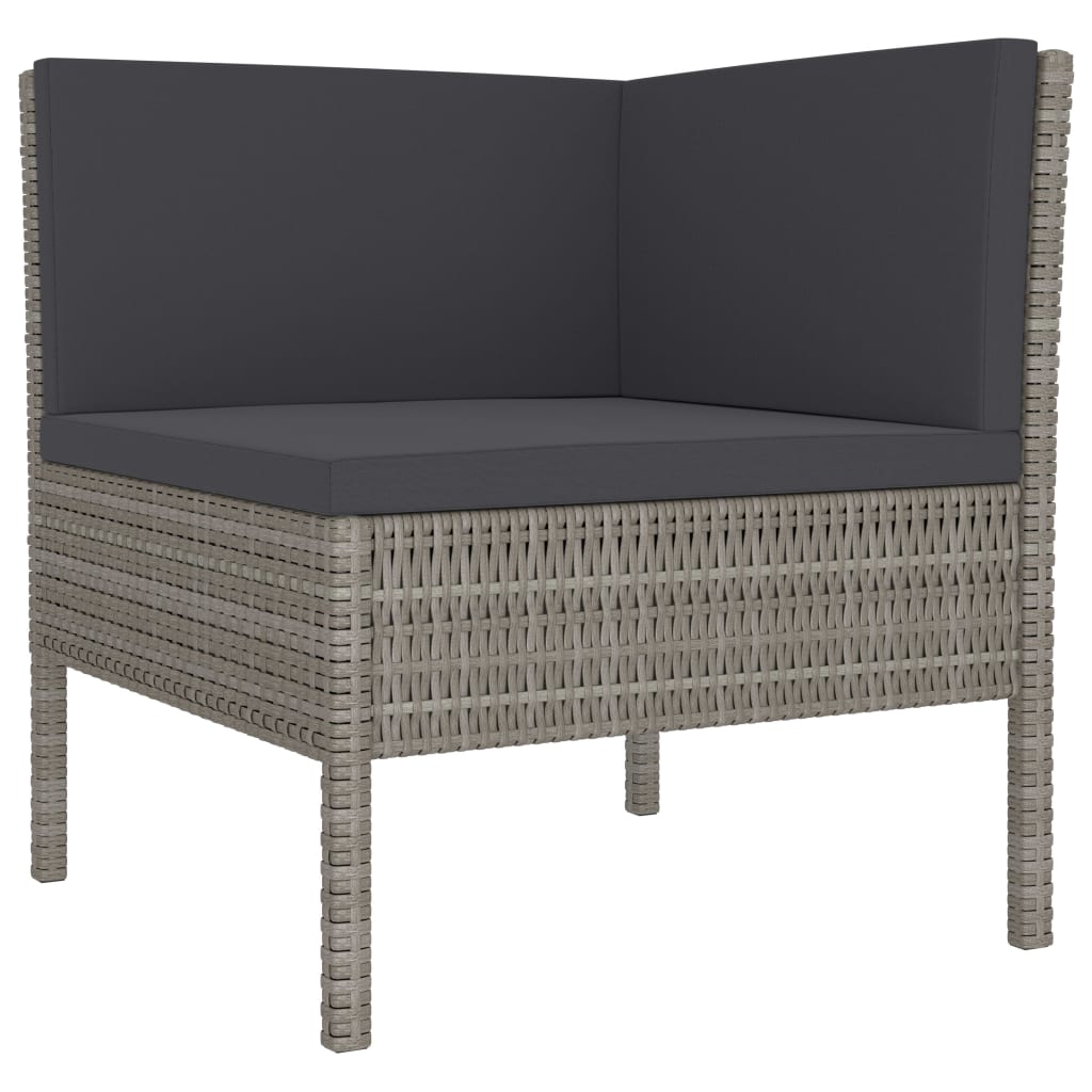 9-Tlg. Garten-Lounge-Set Mit Auflagen Poly Rattan