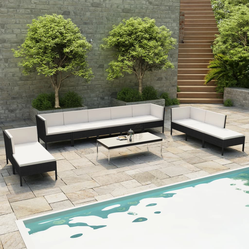 6-Tlg. Garten-Lounge-Set Mit Auflagen Poly Rattan