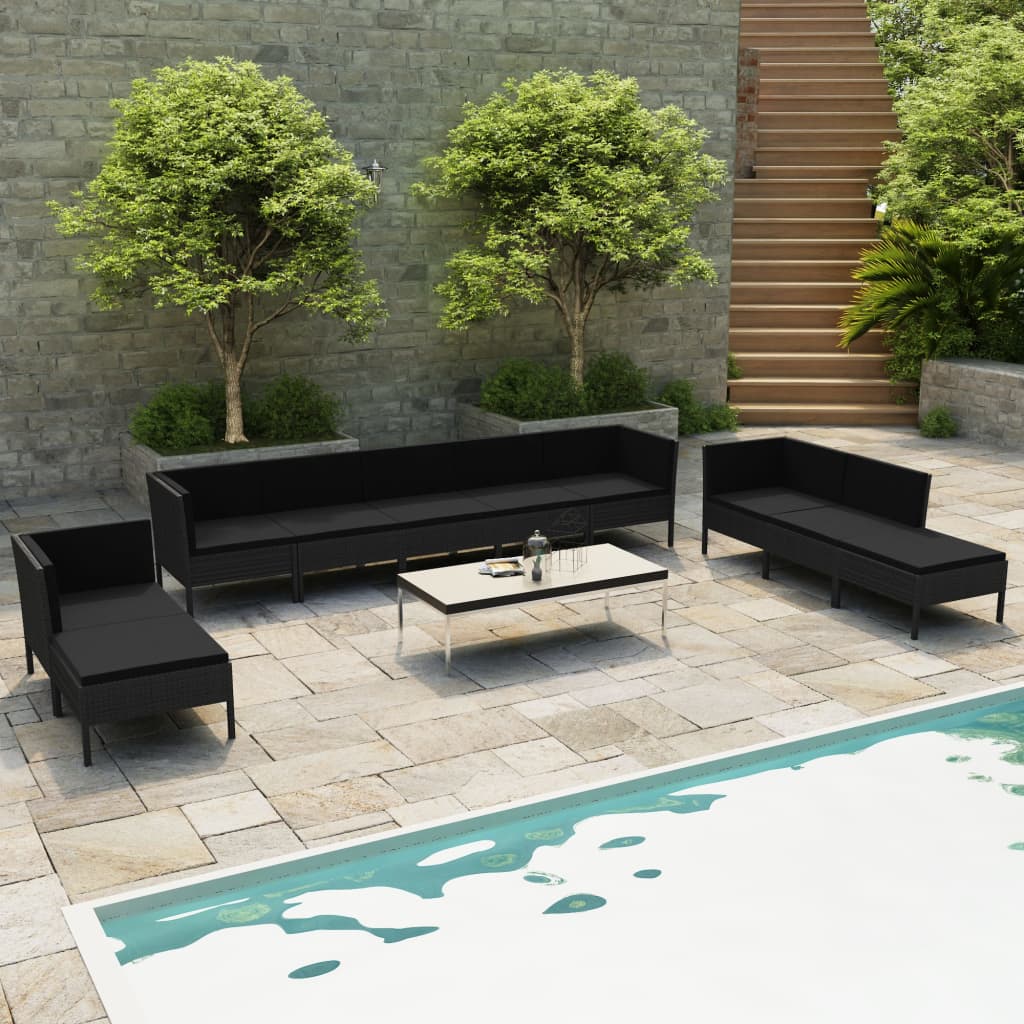 6-Tlg. Garten-Lounge-Set Mit Auflagen Poly Rattan