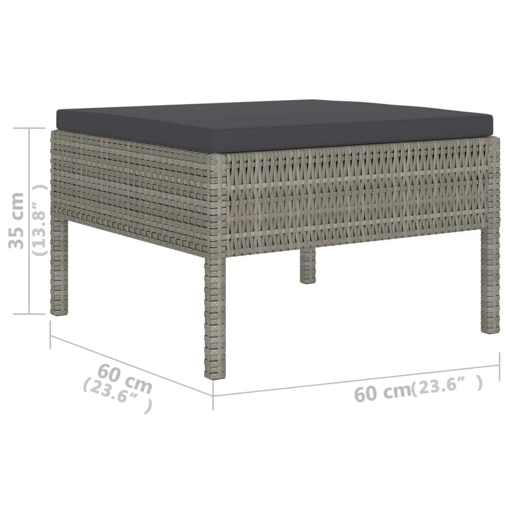 6-Tlg. Garten-Lounge-Set Mit Auflagen Poly Rattan