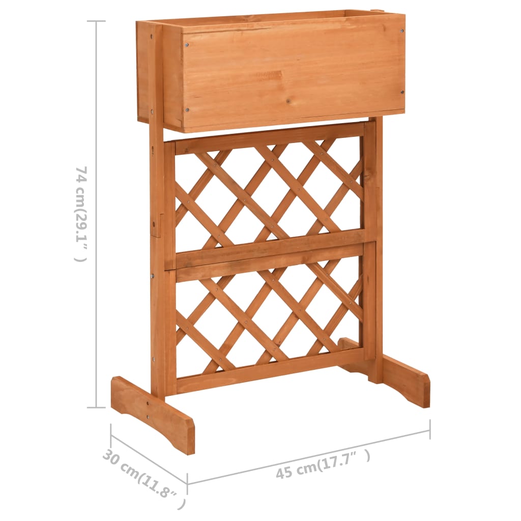 Garten-Spalier Mit Blumenkasten 45X30X74 Cm Tannenholz