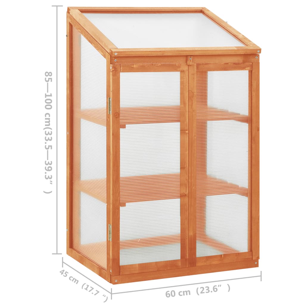 Gewächshaus 60X45X100 Cm Tannenholz