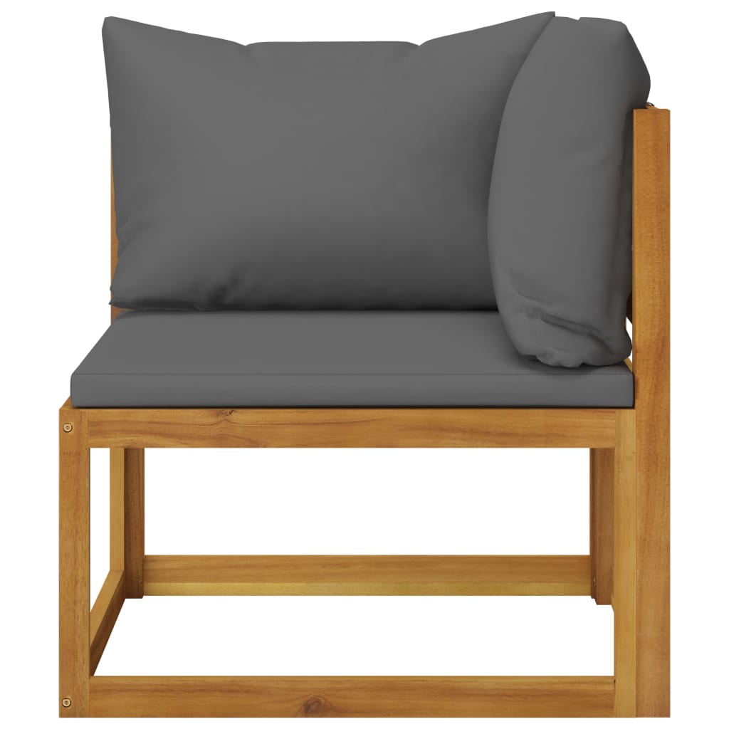 4-Tlg. Garten-Lounge-Set Mit Auflagen Massivholz Akazie
