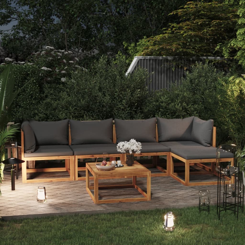 4-Tlg. Garten-Lounge-Set Mit Auflagen Massivholz Akazie