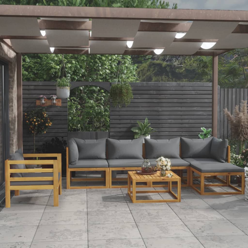 4-Tlg. Garten-Lounge-Set Mit Auflagen Massivholz Akazie