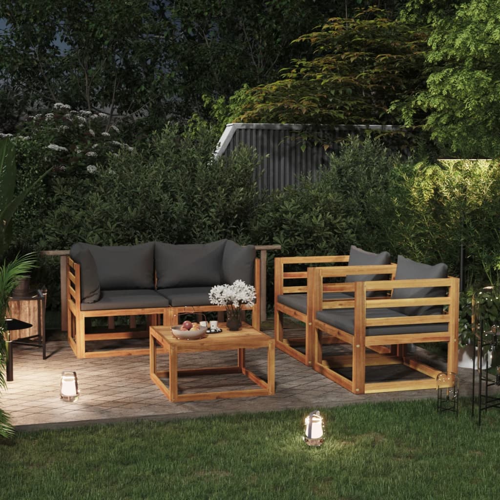 4-Tlg. Garten-Lounge-Set Mit Auflagen Massivholz Akazie