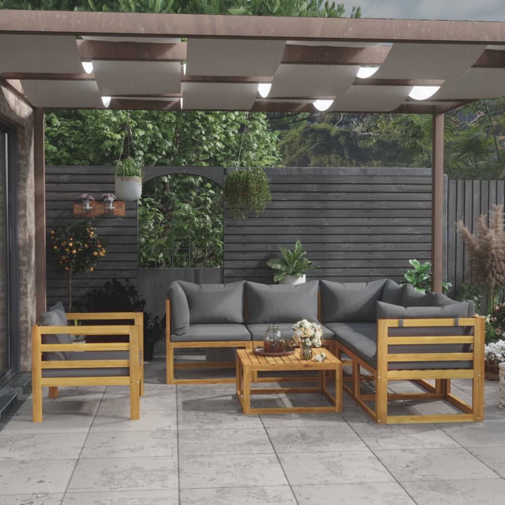 4-Tlg. Garten-Lounge-Set Mit Auflagen Massivholz Akazie
