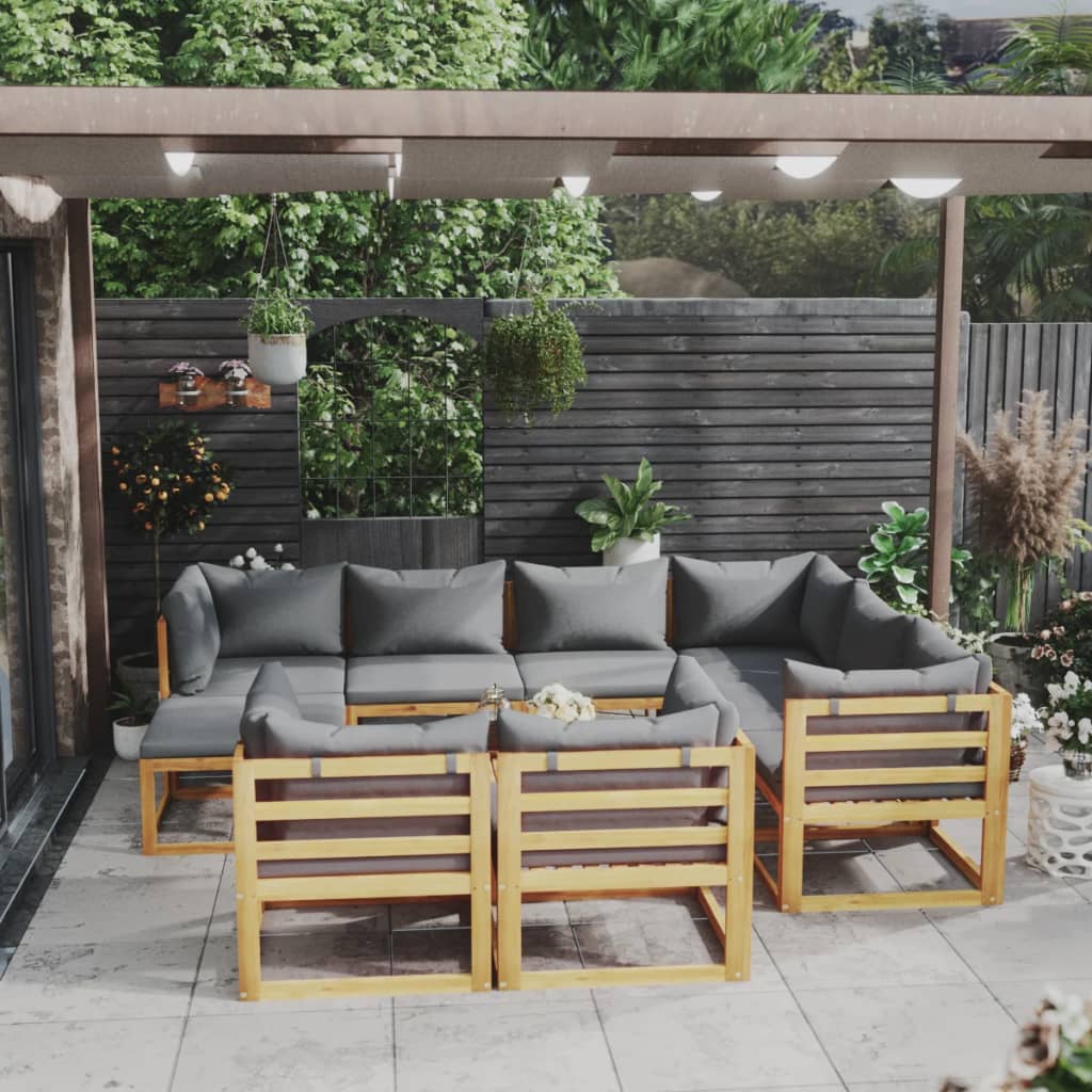 4-Tlg. Garten-Lounge-Set Mit Auflagen Massivholz Akazie