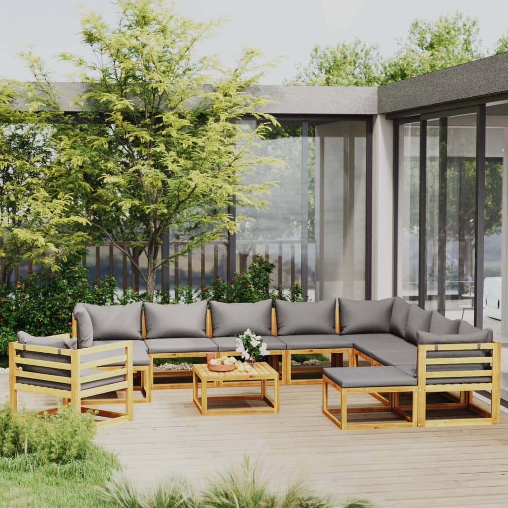 4-Tlg. Garten-Lounge-Set Mit Auflagen Massivholz Akazie