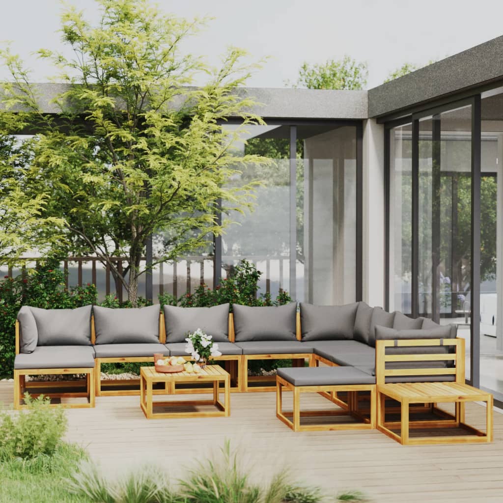 4-Tlg. Garten-Lounge-Set Mit Auflagen Massivholz Akazie