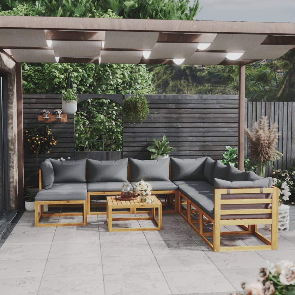 4-Tlg. Garten-Lounge-Set Mit Auflagen Massivholz Akazie