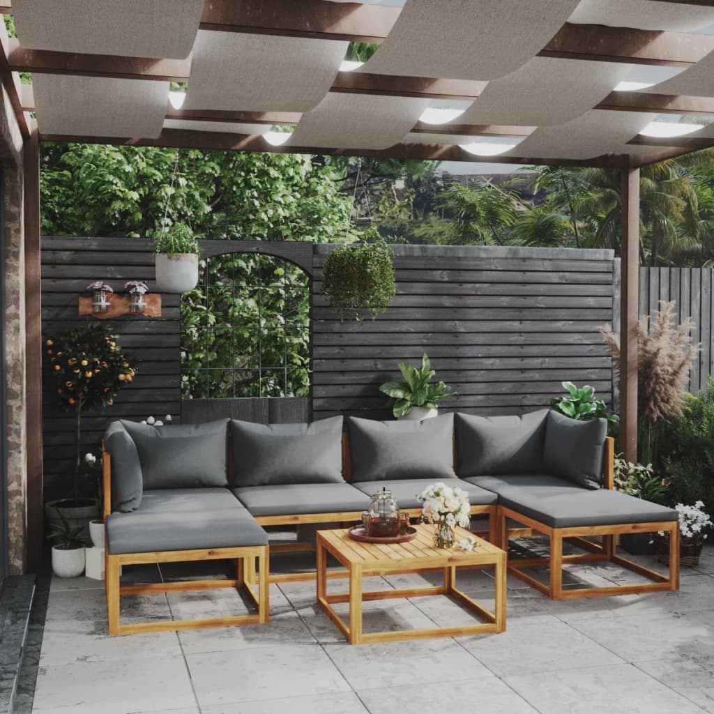 4-Tlg. Garten-Lounge-Set Mit Auflagen Massivholz Akazie