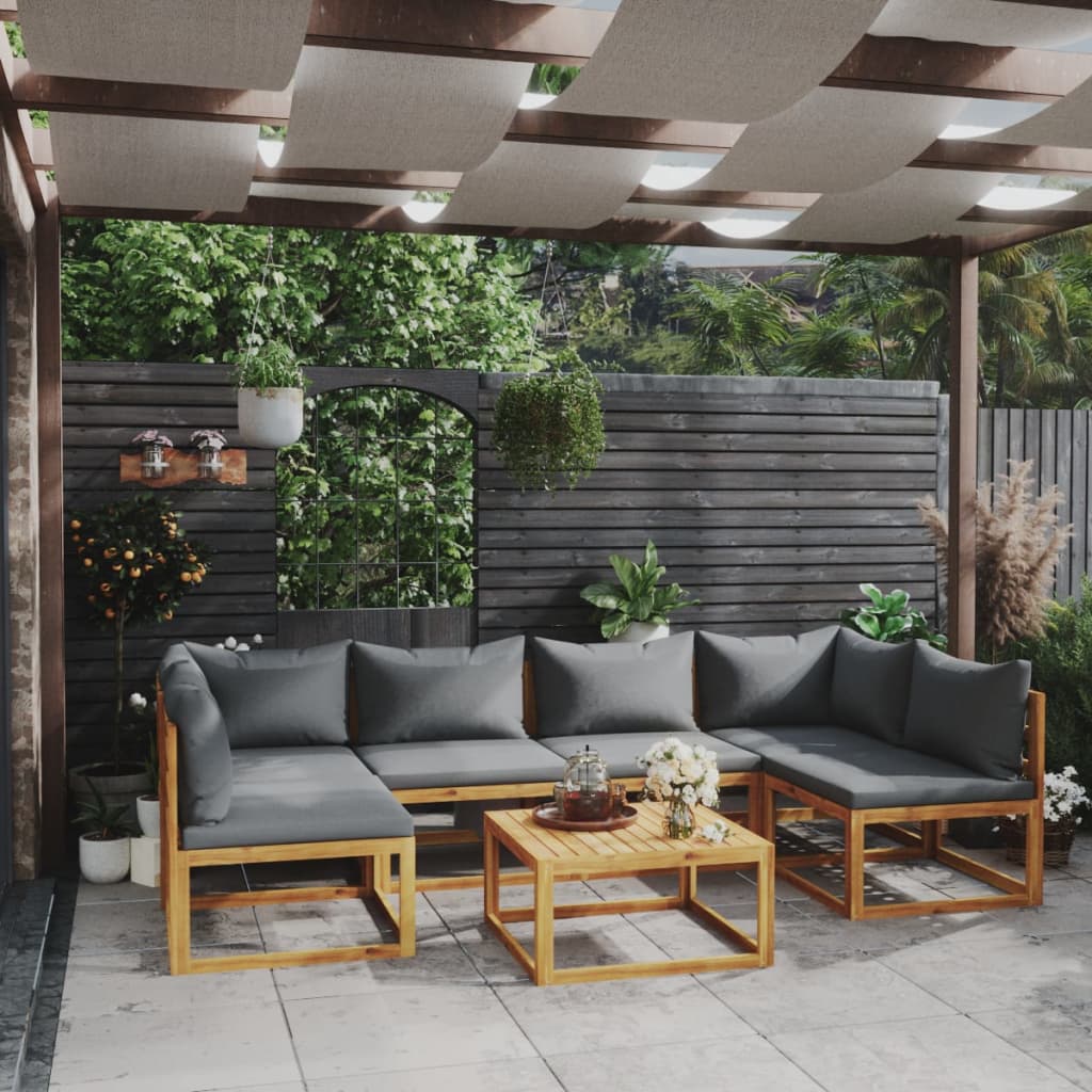 4-Tlg. Garten-Lounge-Set Mit Auflagen Massivholz Akazie