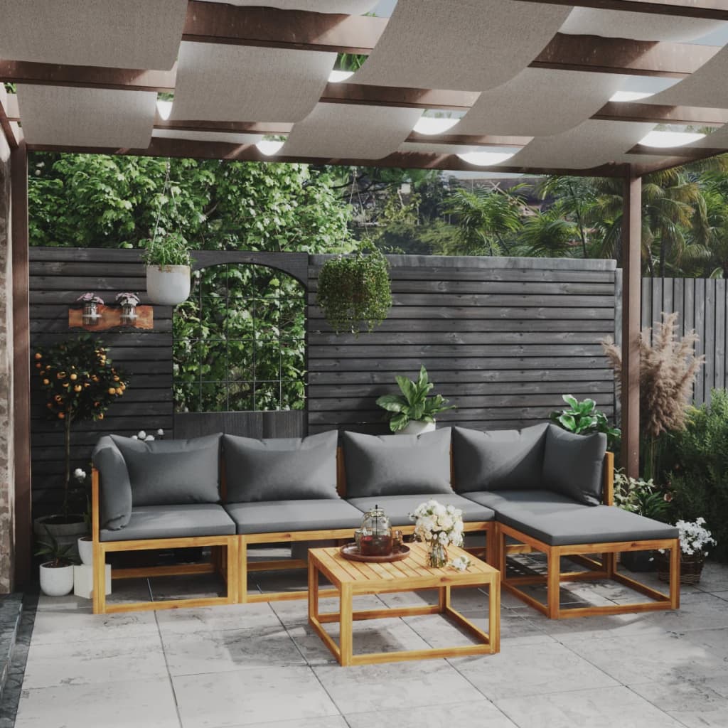 4-Tlg. Garten-Lounge-Set Mit Auflagen Massivholz Akazie