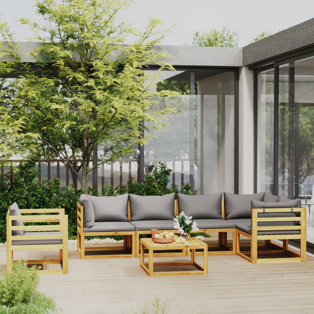 4-Tlg. Garten-Lounge-Set Mit Auflagen Massivholz Akazie