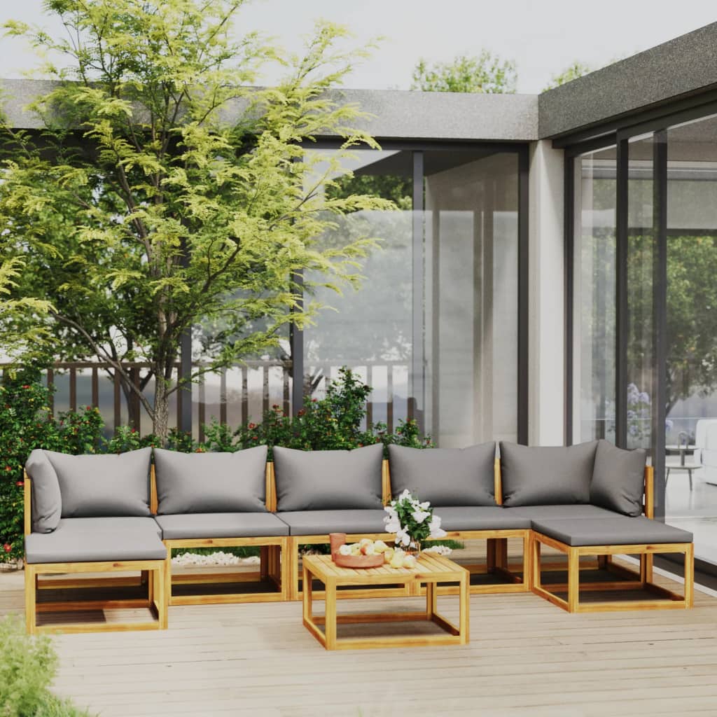 4-Tlg. Garten-Lounge-Set Mit Auflagen Massivholz Akazie