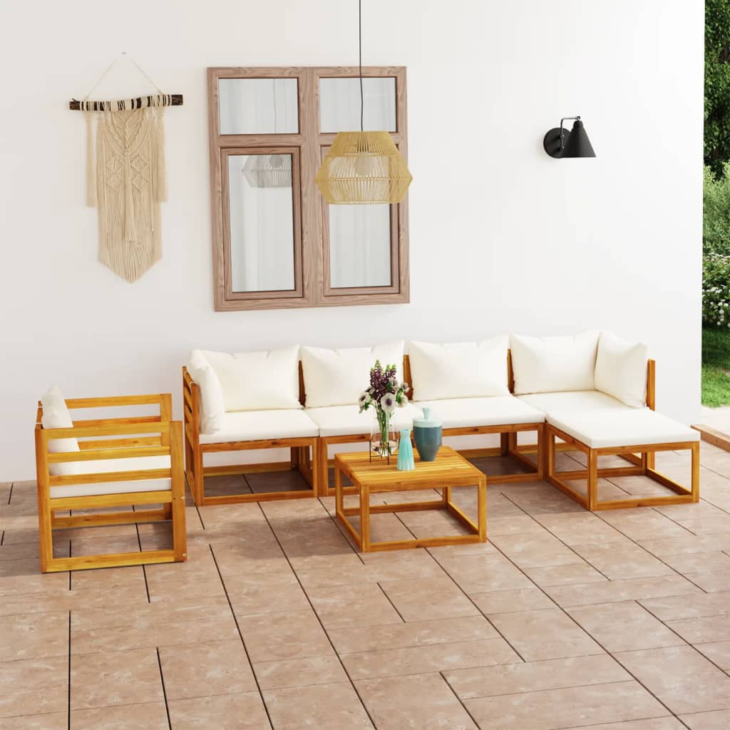 4-Tlg. Garten-Lounge-Set Mit Auflagen Massivholz Akazie