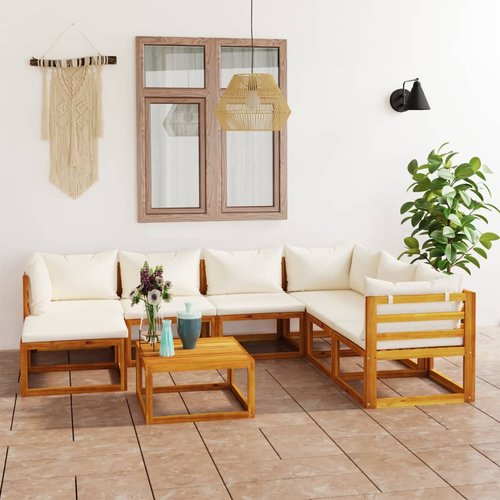 4-Tlg. Garten-Lounge-Set Mit Auflagen Massivholz Akazie