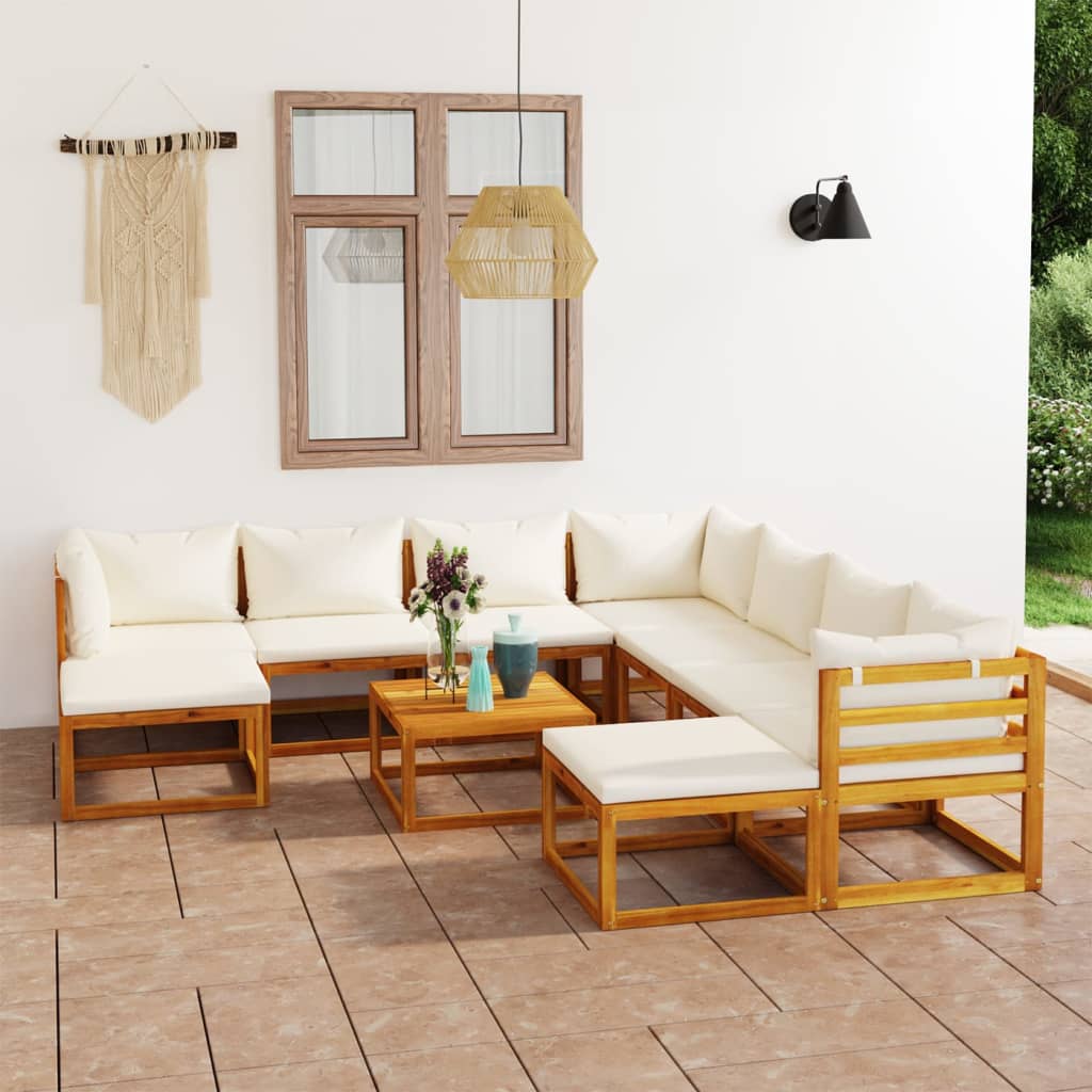 4-Tlg. Garten-Lounge-Set Mit Auflagen Massivholz Akazie
