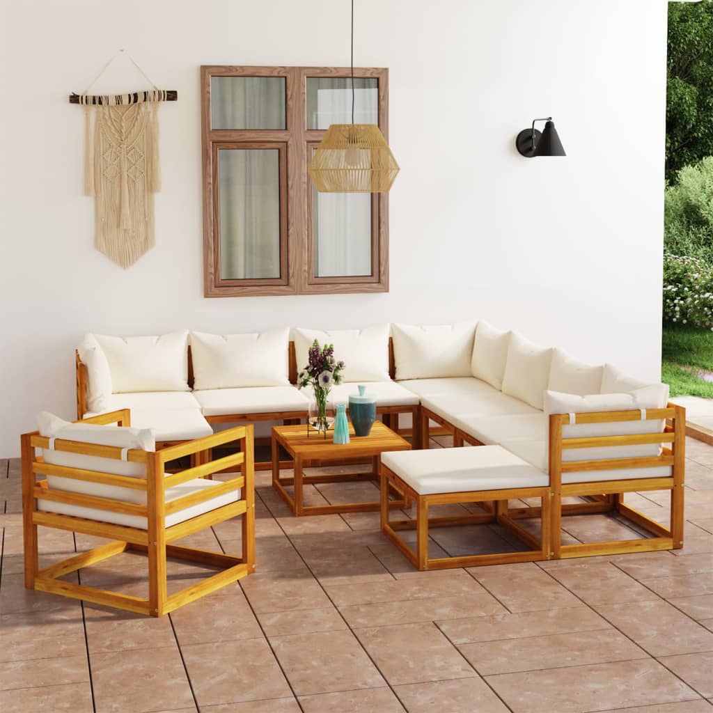 4-Tlg. Garten-Lounge-Set Mit Auflagen Massivholz Akazie