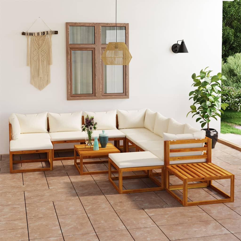 4-Tlg. Garten-Lounge-Set Mit Auflagen Massivholz Akazie