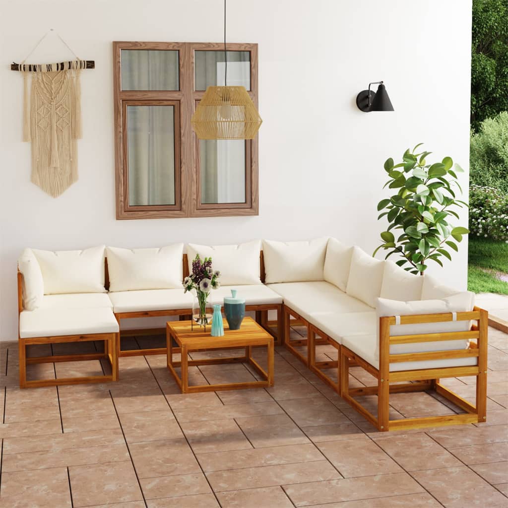 4-Tlg. Garten-Lounge-Set Mit Auflagen Massivholz Akazie