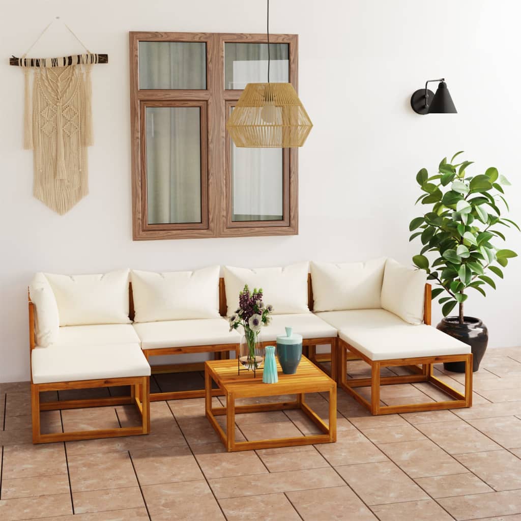 4-Tlg. Garten-Lounge-Set Mit Auflagen Massivholz Akazie