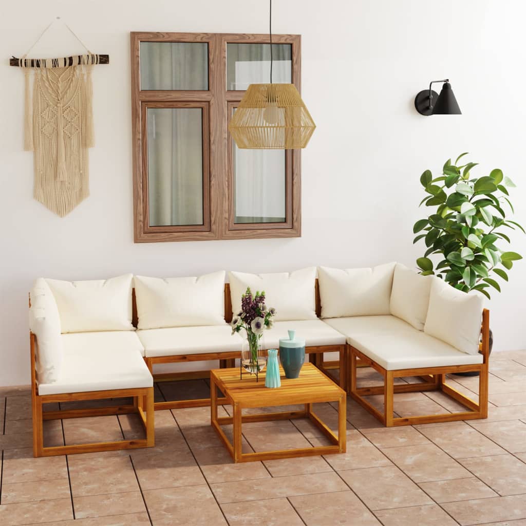 4-Tlg. Garten-Lounge-Set Mit Auflagen Massivholz Akazie