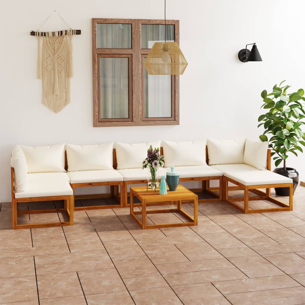 4-Tlg. Garten-Lounge-Set Mit Auflagen Massivholz Akazie