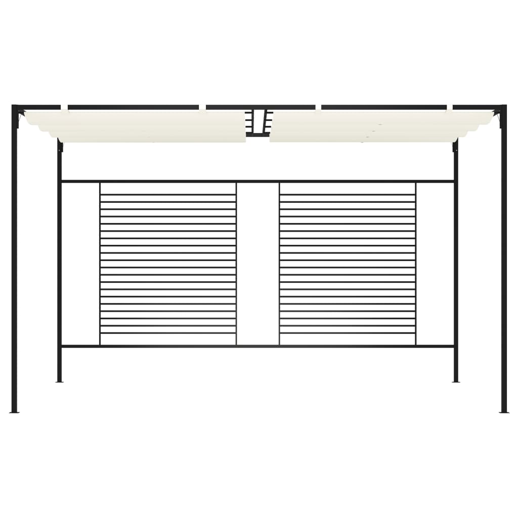 Pavillon Mit Ausziehbarem Dach 3X4X2,3 M Weiß 180 G/M²