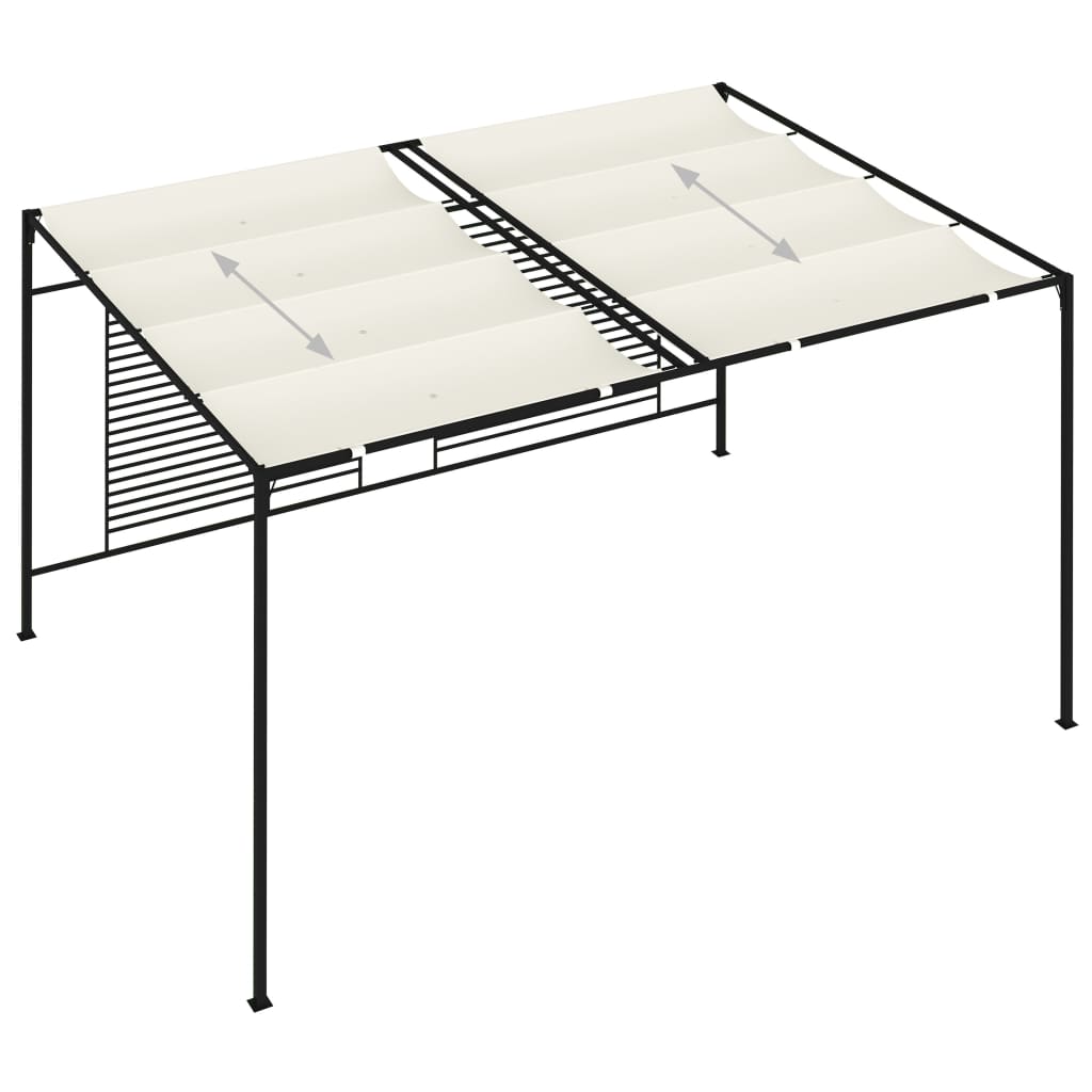 Pavillon Mit Ausziehbarem Dach 3X4X2,3 M Weiß 180 G/M²