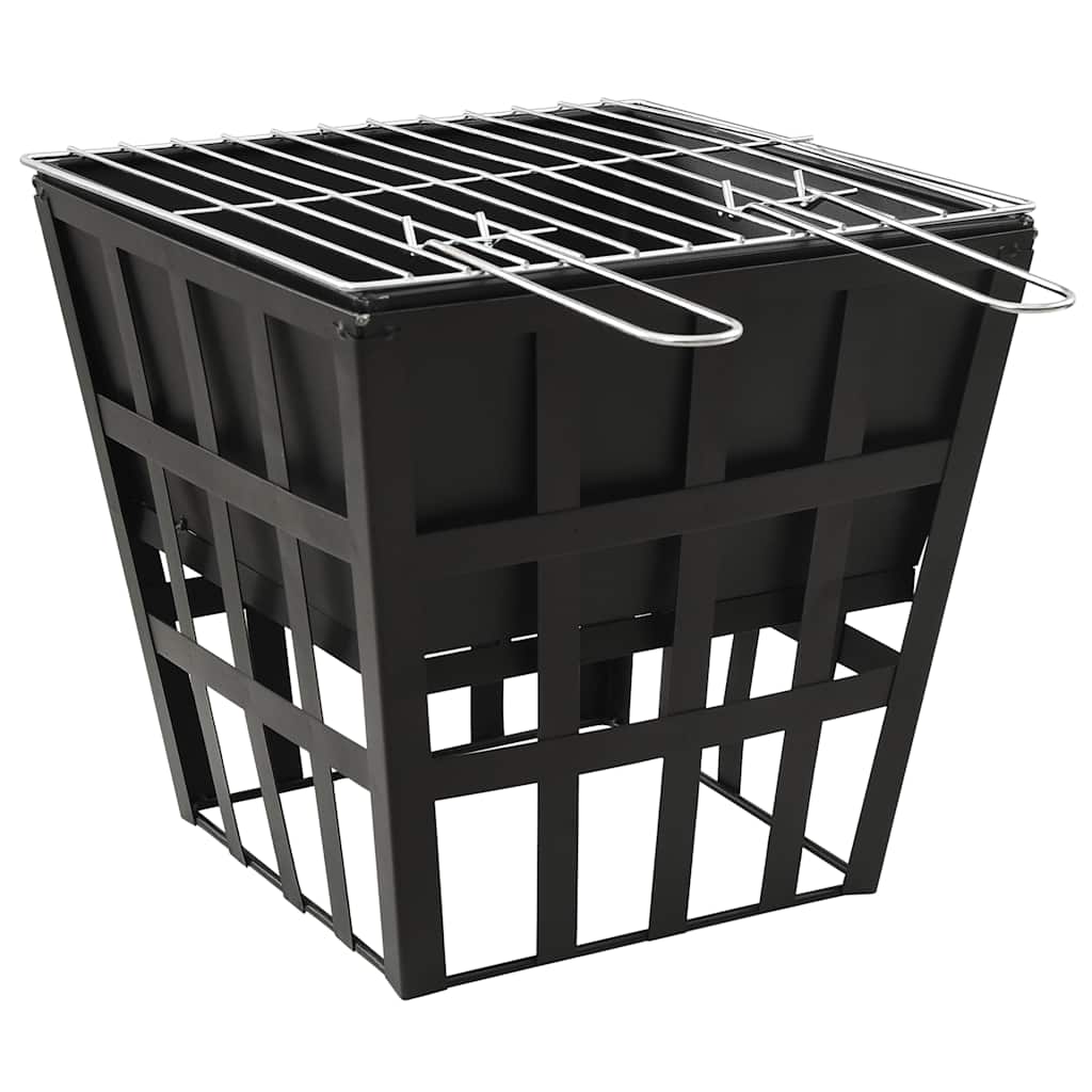 2-In-1 Feuerstelle Und Grill 34X34X48 Cm Stahl Warmweiß