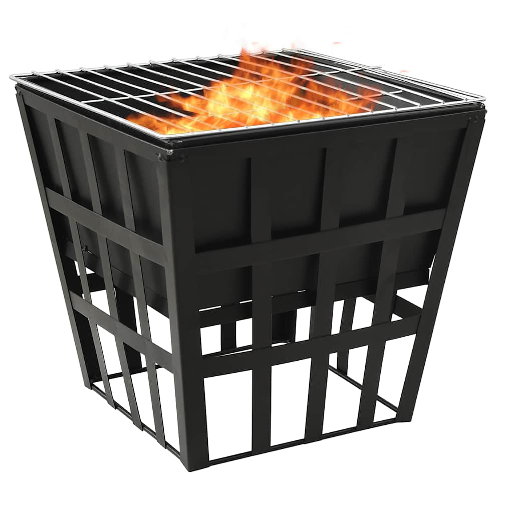 2-In-1 Feuerstelle Und Grill 34X34X48 Cm Stahl Warmweiß