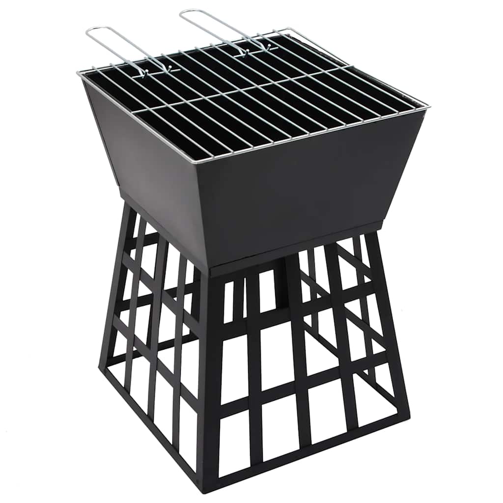2-In-1 Feuerstelle Und Grill 34X34X48 Cm Stahl Warmweiß